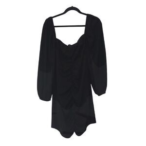 Topshop Black Puff sleeve Mini Dress Size 10